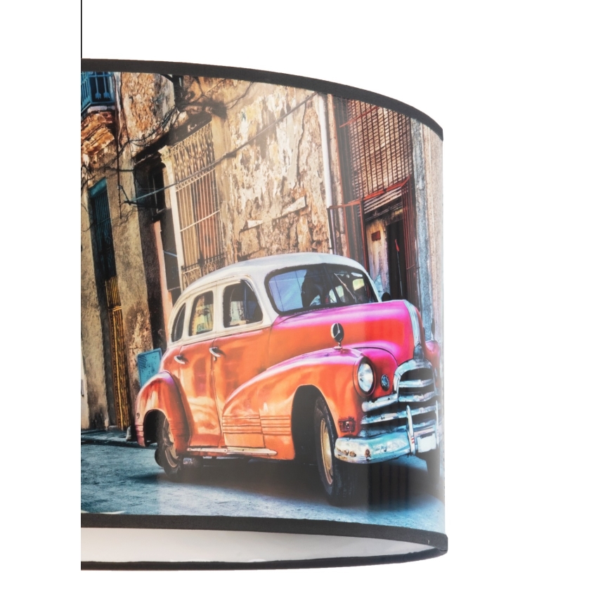 Duolla - Żyrandol na lince CUBA CZERWONY 1xE27/15W/230V śr. 35 cm