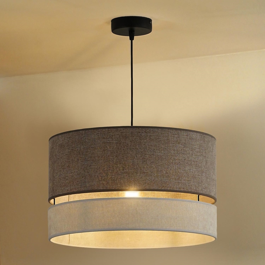 Duolla - Żyrandol na lince DOUBLE 1xE27/15W/230V śr. 40 cm brązowy/szary