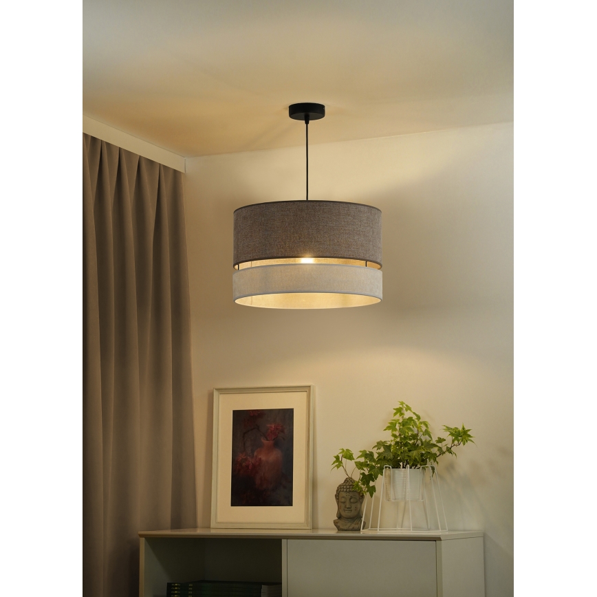 Duolla - Żyrandol na lince DOUBLE 1xE27/15W/230V śr. 40 cm brązowy/szary
