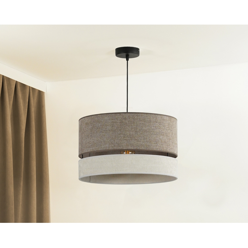 Duolla - Żyrandol na lince DOUBLE 1xE27/15W/230V śr. 40 cm brązowy/szary
