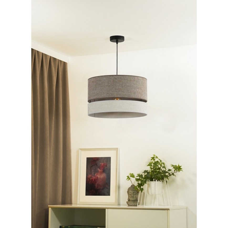 Duolla - Żyrandol na lince DOUBLE 1xE27/15W/230V śr. 40 cm brązowy/szary