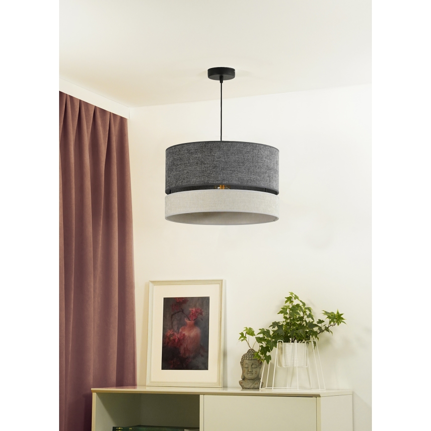 Duolla - Żyrandol na lince DOUBLE 1xE27/15W/230V śr. 40 cm szary