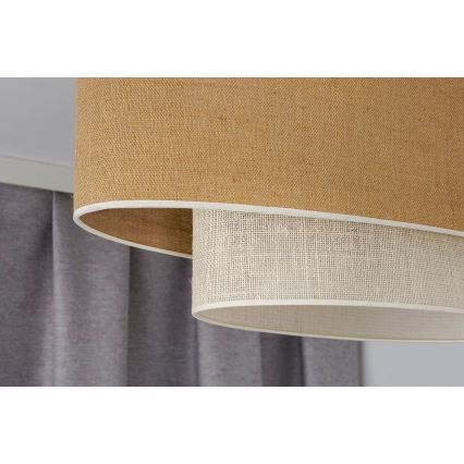 Duolla - Żyrandol na lince DOUBLE OVAL YUTE 2xE27/15W/230V brązowy/kremowy