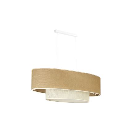 Duolla - Żyrandol na lince DOUBLE OVAL YUTE 2xE27/15W/230V brązowy/kremowy