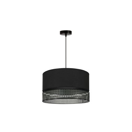 Duolla - Żyrandol na lince DOUBLE RATTAN 1xE27/15W/230V śr. 40 cm czarny