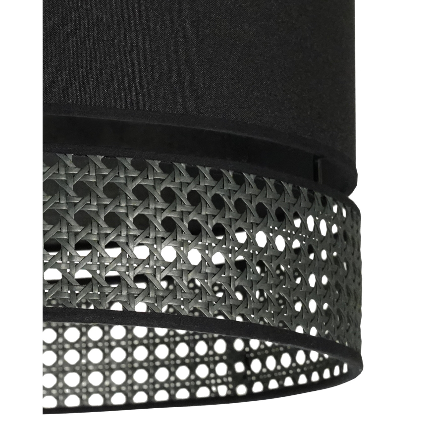 Duolla - Żyrandol na lince DOUBLE RATTAN 1xE27/15W/230V śr. 40 cm czarny