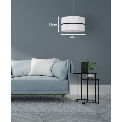 Duolla - Żyrandol na lince DUO 1xE27/15W/230V śr. 40 cm biały/czarny