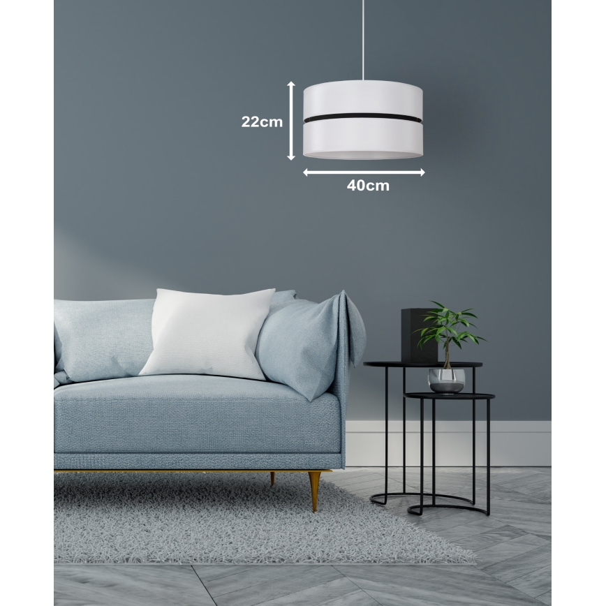 Duolla - Żyrandol na lince DUO 1xE27/15W/230V śr. 40 cm biały/czarny
