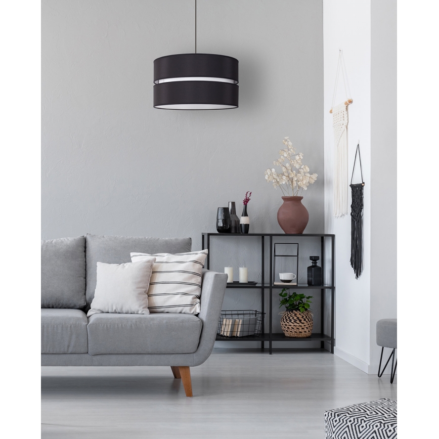 Duolla - Żyrandol na lince DUO 1xE27/15W/230V śr. 40 cm czarny/biały