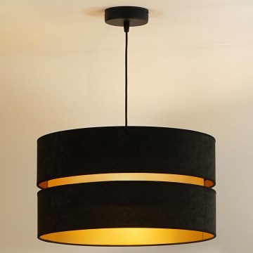 Duolla - Żyrandol na lince DUO 1xE27/15W/230V śr. 40 cm czarny/złoty