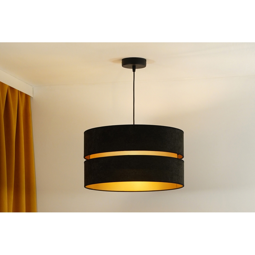 Duolla - Żyrandol na lince DUO 1xE27/15W/230V śr. 40 cm czarny/złoty
