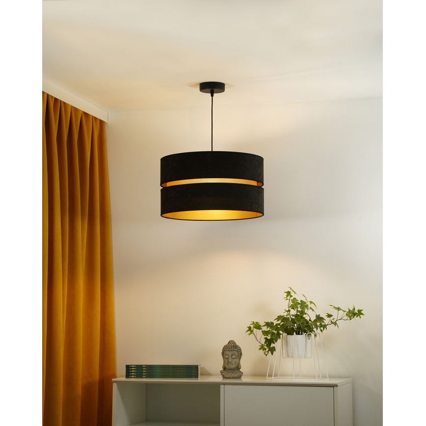 Duolla - Żyrandol na lince DUO 1xE27/15W/230V śr. 40 cm czarny/złoty