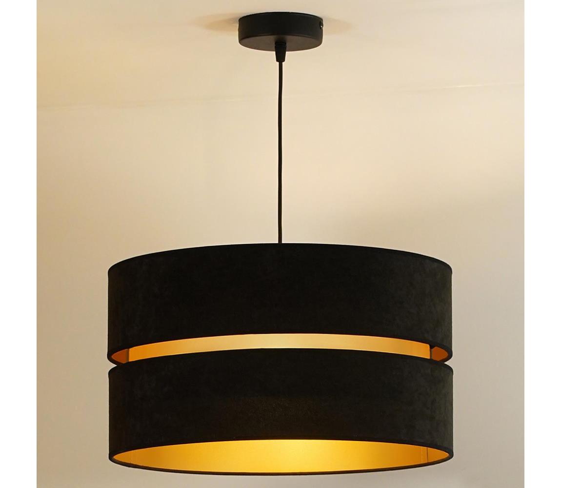- Żyrandol na lince DUO 1xE27/15W/230V śr. 40 cm czarny/złoty