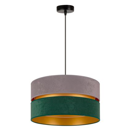 Duolla - Żyrandol na lince DUO 1xE27/15W/230V śr. 40 cm szary/zielony/złoty