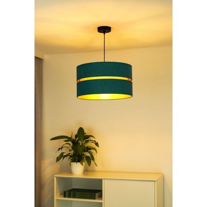 Duolla - Żyrandol na lince DUO 1xE27/15W/230V śr. 40 cm turkusowy/złoty
