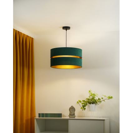 Duolla - Żyrandol na lince DUO 1xE27/15W/230V śr. 40 cm zielony/złoty