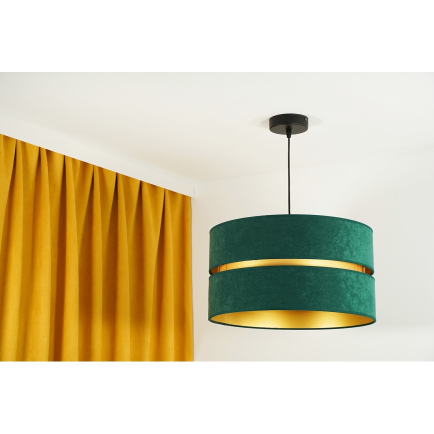 Duolla - Żyrandol na lince DUO 1xE27/15W/230V śr. 40 cm zielony/złoty