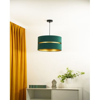 Duolla - Żyrandol na lince DUO 1xE27/15W/230V śr. 40 cm zielony/złoty