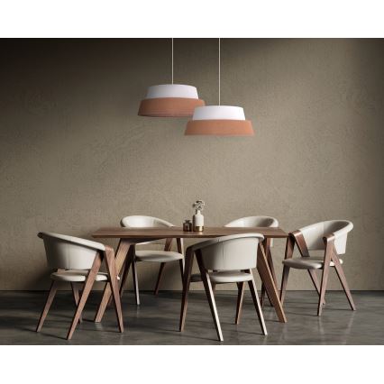 Duolla - Żyrandol na lince GALAXY 1xE27/15W/230V śr. 50 cm brązowy/biały