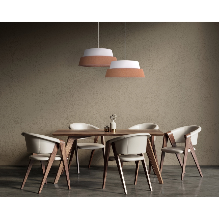 Duolla - Żyrandol na lince GALAXY 1xE27/15W/230V śr. 50 cm brązowy/biały