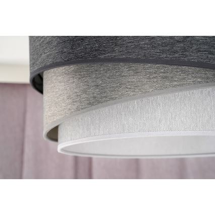 Duolla - Żyrandol na lince KOBO 1xE27/15W/230V śr. 45 cm antracyt/szary/biały