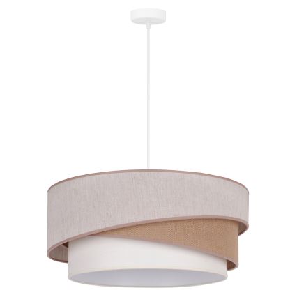 Duolla - Żyrandol na lince KOBO 1xE27/15W/230V śr. 45 cm beżowy/brązowy/biały