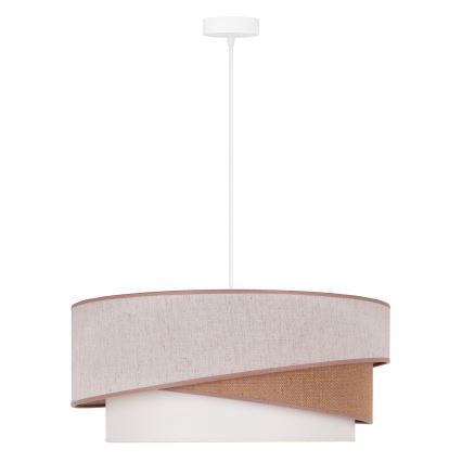 Duolla - Żyrandol na lince KOBO 1xE27/15W/230V śr. 45 cm beżowy/brązowy/biały