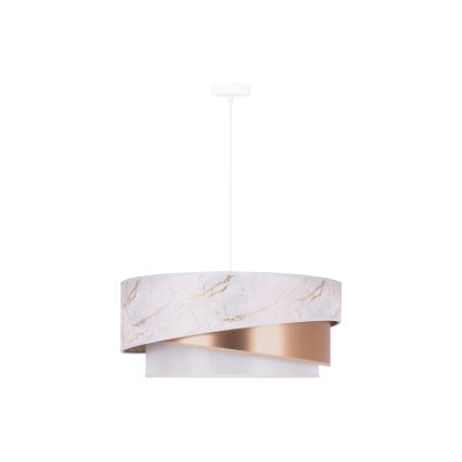 Duolla - Żyrandol na lince KOBO 1xE27/15W/230V śr. 45 cm biały/rosegold