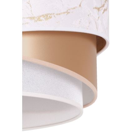 Duolla - Żyrandol na lince KOBO 1xE27/15W/230V śr. 45 cm biały/rosegold