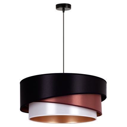 Duolla - Żyrandol na lince KOBO 1xE27/15W/230V śr. 45 cm czarny/burgund/srebrny