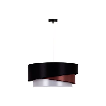 Duolla - Żyrandol na lince KOBO 1xE27/15W/230V śr. 45 cm czarny/burgund/srebrny