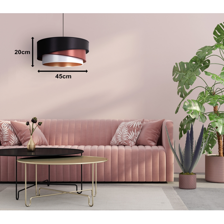 Duolla - Żyrandol na lince KOBO 1xE27/15W/230V śr. 45 cm czarny/burgund/srebrny
