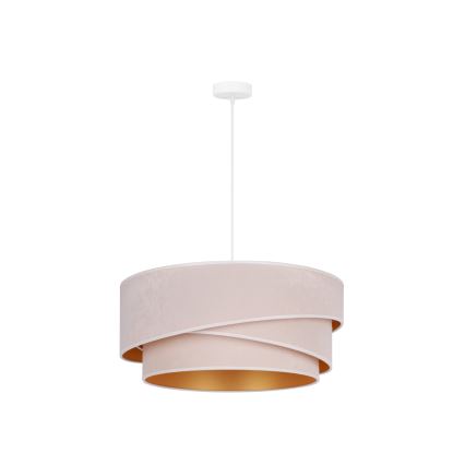 Duolla - Żyrandol na lince KOBO 1xE27/15W/230V śr. 45 cm kremowy/złoty