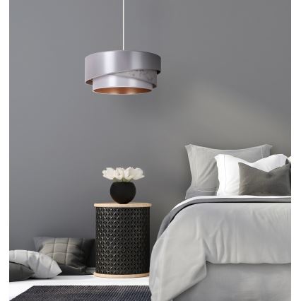 Duolla - Żyrandol na lince KOBO 1xE27/15W/230V śr. 45 cm srebrny/złoty