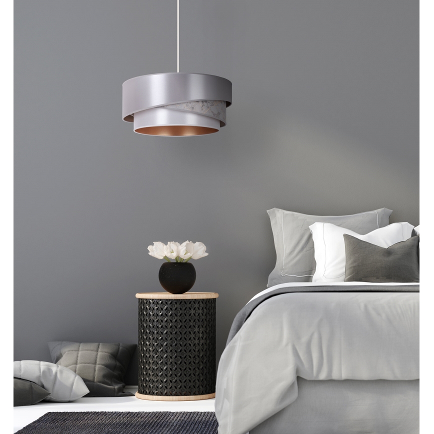 Duolla - Żyrandol na lince KOBO 1xE27/15W/230V śr. 45 cm srebrny/złoty