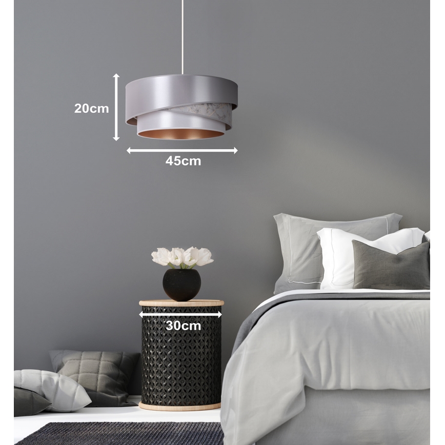 Duolla - Żyrandol na lince KOBO 1xE27/15W/230V śr. 45 cm srebrny/złoty