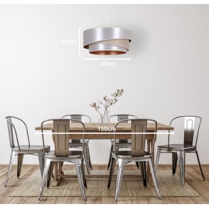 Duolla - Żyrandol na lince KOBO 1xE27/15W/230V śr. 45 cm srebrny/złoty