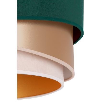 Duolla - Żyrandol na lince KOBO 1xE27/15W/230V śr. 45 cm zielony/rosegold/kremowy