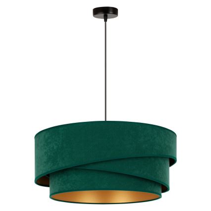 Duolla - Żyrandol na lince KOBO 1xE27/15W/230V śr. 45 cm zielony/złoty