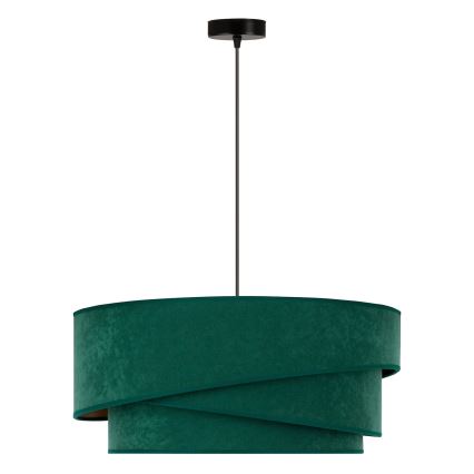 Duolla - Żyrandol na lince KOBO 1xE27/15W/230V śr. 45 cm zielony/złoty
