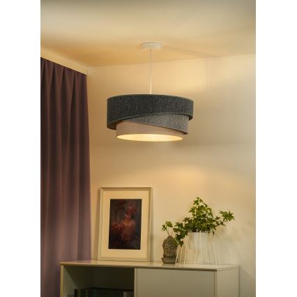 Duolla - Żyrandol na lince KOBO ECO RECYCLING 1xE27/15W/230V śr. 45 cm zielony/szary/kremowy