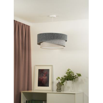 Duolla - Żyrandol na lince KOBO ECO RECYCLING 1xE27/15W/230V śr. 45 cm zielony/szary/kremowy