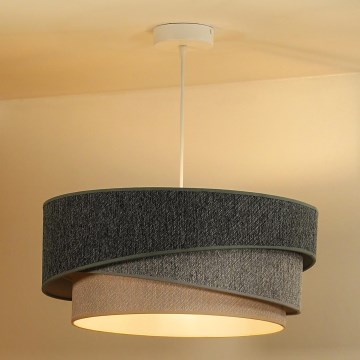 Duolla - Żyrandol na lince KOBO ECO RECYCLING 1xE27/15W/230V śr. 45 cm zielony/szary/kremowy