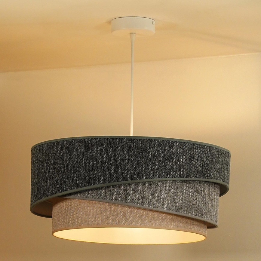 Duolla - Żyrandol na lince KOBO ECO RECYCLING 1xE27/15W/230V śr. 45 cm zielony/szary/kremowy