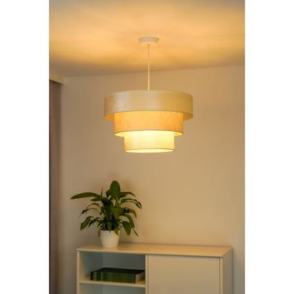 Duolla - Żyrandol na lince LUNETA 1xE27/40W/230V śr. 45 cm kremowy