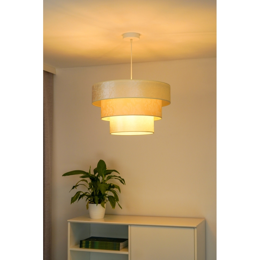 Duolla - Żyrandol na lince LUNETA 1xE27/40W/230V śr. 45 cm kremowy