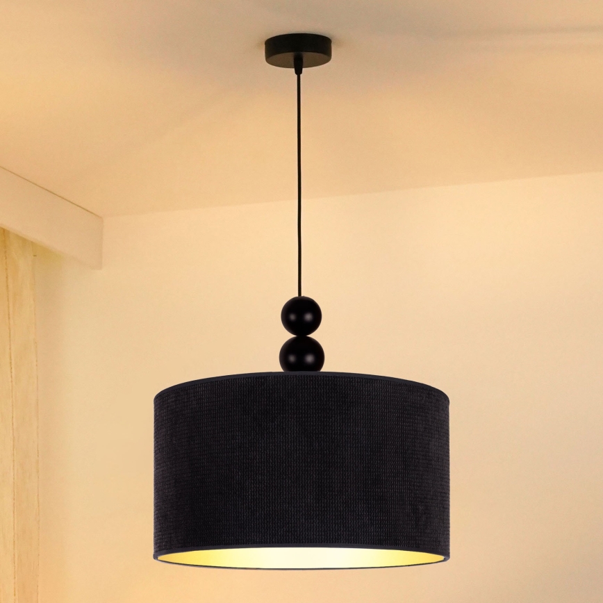 Duolla - Żyrandol na lince LYON 1xE27/15W/230V śr. 40 cm czarny