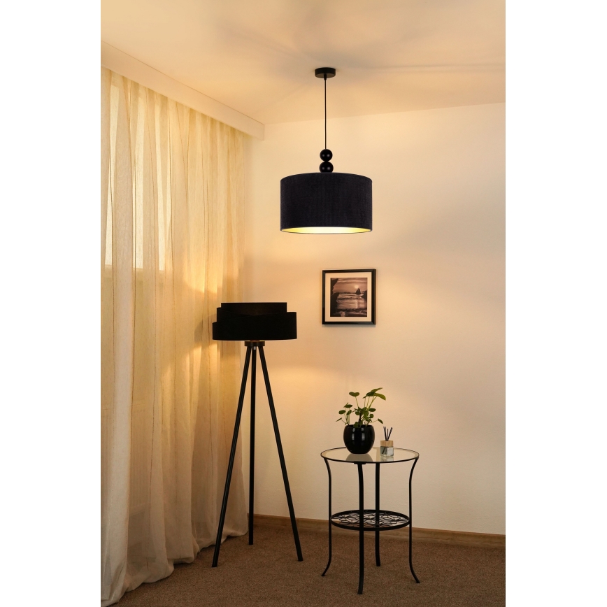 Duolla - Żyrandol na lince LYON 1xE27/15W/230V śr. 40 cm czarny