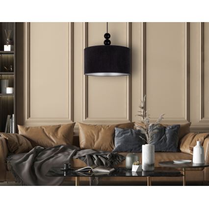 Duolla - Żyrandol na lince LYON 1xE27/15W/230V śr. 40 cm czarny