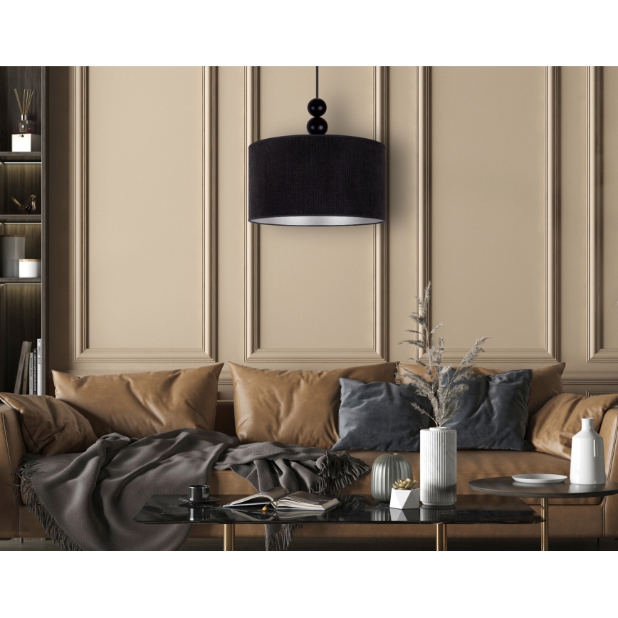 Duolla - Żyrandol na lince LYON 1xE27/15W/230V śr. 40 cm czarny